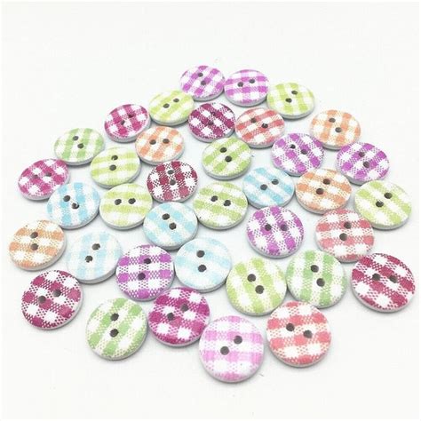 Plaid Buttons Etsy