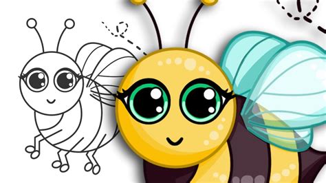 How To Draw A Bee Super Cute And Easy Step By Step Brawing Youtube