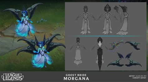 The Concept Art For Ghost Bride Morgana From League Of Legends Video Game
