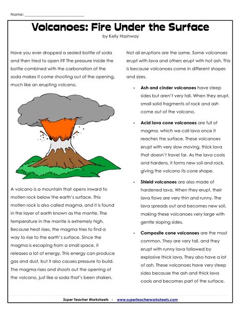 Check out our science page for worksheets on popular science topics. Parts of a Volcano Printable | Volcano Worksheets ...