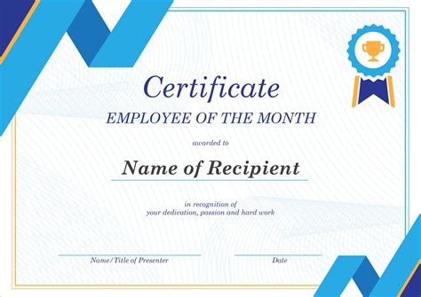 50 Free Creative Blank Certificate Templates In Psd Within Employee Of