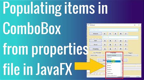 How To Populate Items In Combobox From Properties File In Javafx Youtube