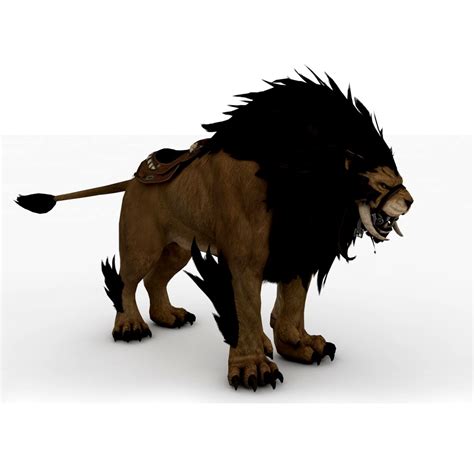Saber Lion Rigged And Animated 3d Model