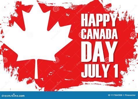 Happy Canada Day July 1 Celebrate Brush Stroke Background With Maple