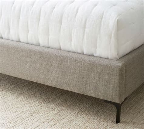 Jake Upholstered Platform Bed With Metal Legs Pottery Barn