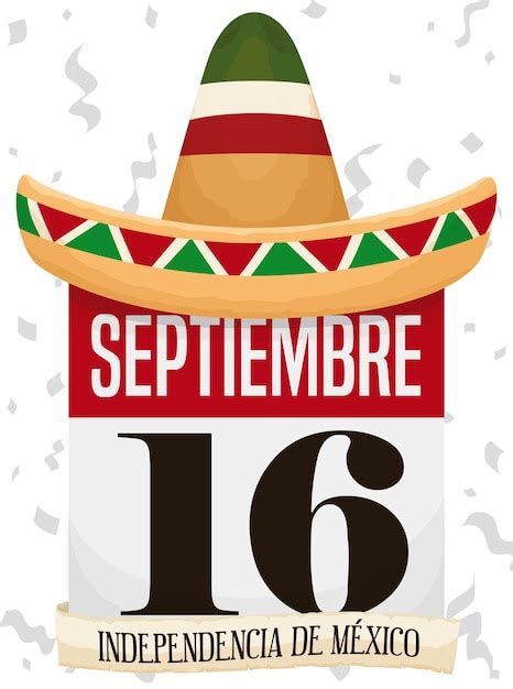 premium vector mexican charro hat over calendar and confetti shower reminding at you the