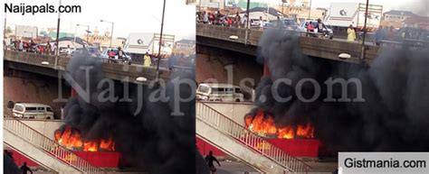 He advised lagosians, heading towards oshodi from mile 2 through cele, to avoid 2 containers involved in an accident on. Commercial Bus Catches Fire Under Oshodi Bridge In Lagos ...