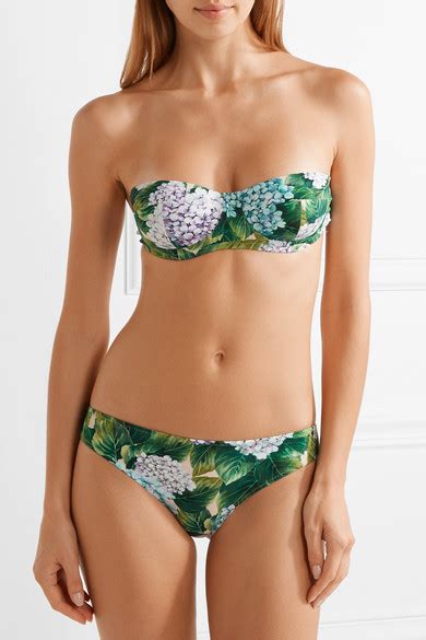 Dolce Gabbana Floral Print Bikini Net A Porter Com