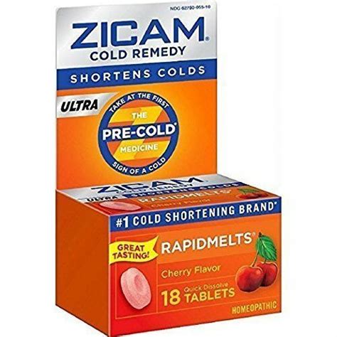 Zicam Rapidmelts Ultra Cold Remedy Quick Dissolving Cherry Tablets 18 Ct 12 Pack 732216300925 Ebay