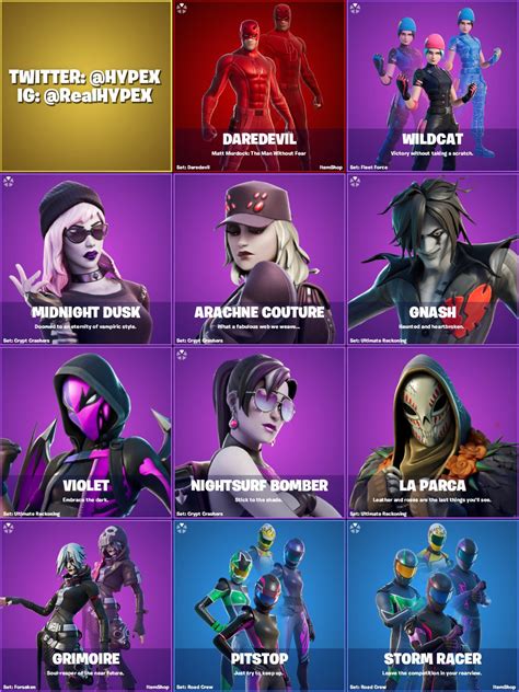 All Fortnite Chapter Season Leaked Skins Cosmetics Found In V Fortnite Insider