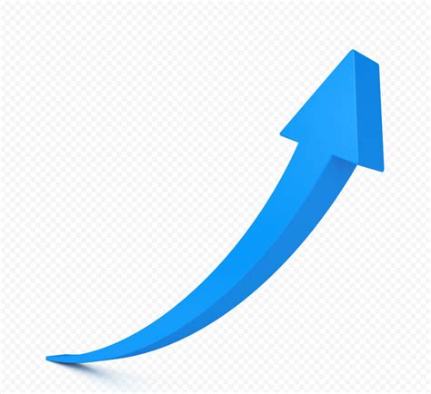 3d Blue Upward Curved Arrow Illustration Png