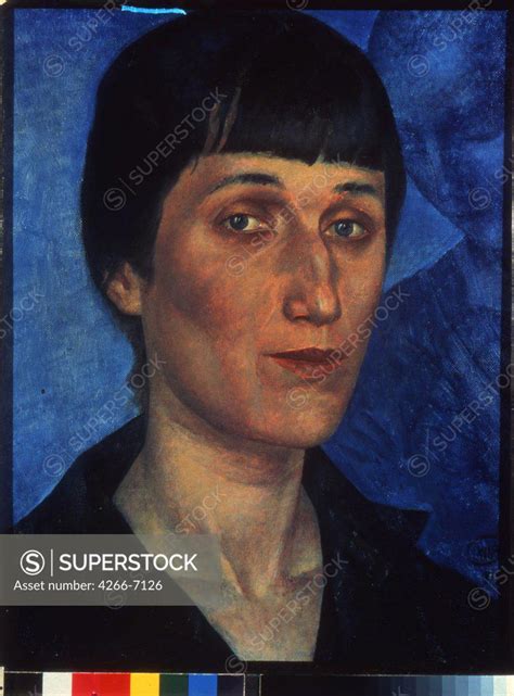 Portrait Of Poetess Anna Akhmatova By Kuzma Sergeyevich Petrov Vodkin