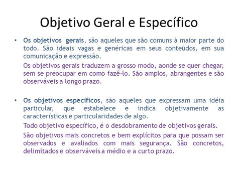 Exemplo De Objetivo Geral E Espec Fico V Rios Exemplos