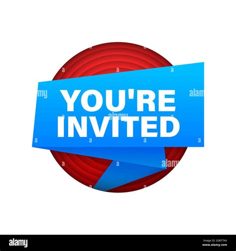 Ribbon Banner Business Concept With Text You Re Invited Vector