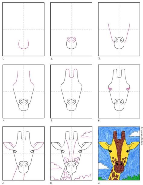 How To Draw A Giraffe Head · Art Projects For Kids — Jinzzy