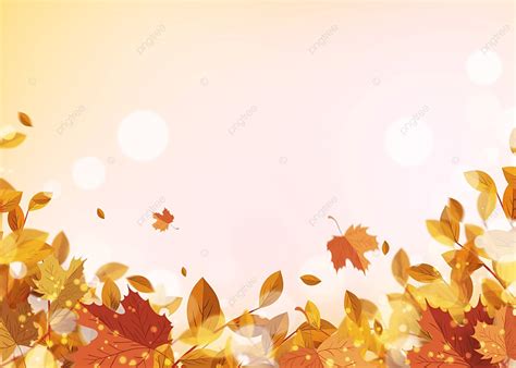 Golden Autumn Leaves Light Effect Background Wallpaper Autumn Golden