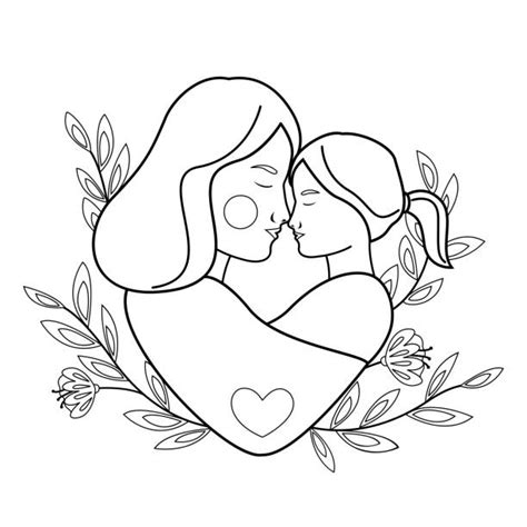 Coloring Pages Of Mother And Daughter