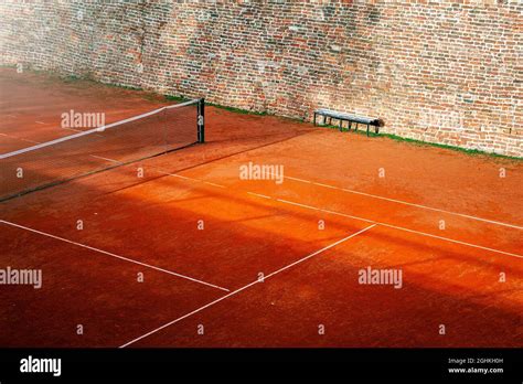 Clay Tennis Court Lines Detail Stock Photo Alamy