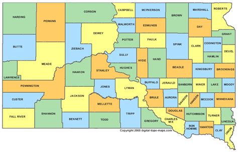 There are a total of 67 counties in the state of alabama. South Dakota Carte