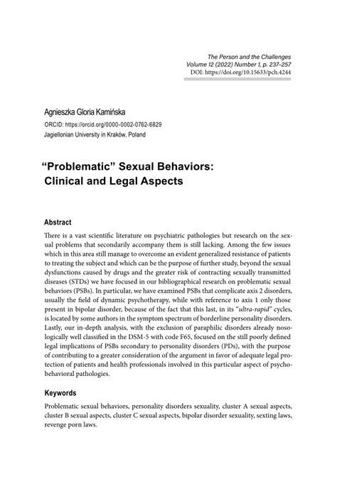 pdf “problematic” sexual behaviors clinical and legal aspects