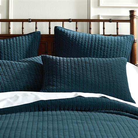 Atwood Velvet Teal Quilt And Sham Teal Quilt Teal Bedding Quilted Sham