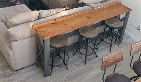 The sofa bar table and stools do just that. Sofa Back Bar Table | Table behind couch, Family room ...