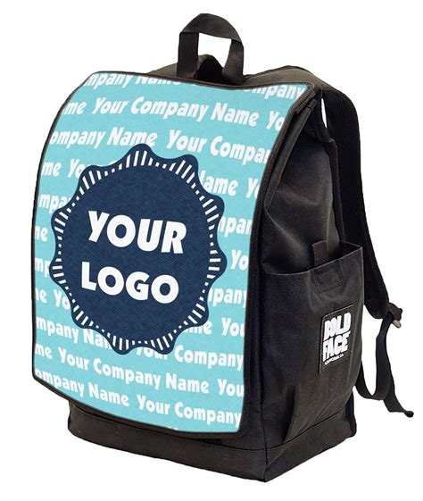 Logo And Company Name Backpack W Front Flap Personalized Youcustomizeit
