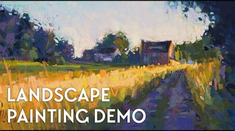 Landscape Painting Demo Blue Country View Youtube