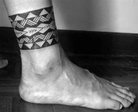 57 Cool Ankle Band Tattoos For Men [2024 Inspiration Guide] Ankle Band Tattoo Band Tattoos