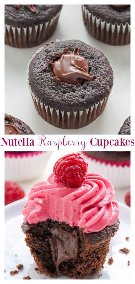 Chocolate Cupcakes With Raspberry Frosting In The Middle And On Top
