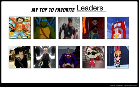 My Top 10 Favorite Leader Characters By Firemaster92 On Deviantart