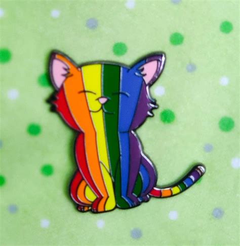 Pride Pin Lgbtq Rainbow Pride Kitty Lgbtq Flag Queer Etsy
