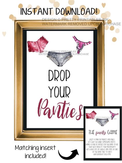 Instant Download Drop Your Panties Sign And Insert Drop Your Panties