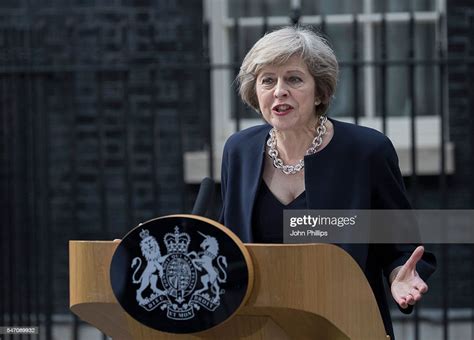 New British Prime Minister Theresa May Speaks To The Press At 10 News Photo Getty Images