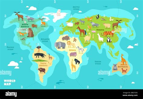 Cartoon World Map For Kids Images