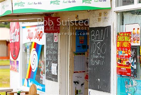 Anti 1080 Poison Protest Sign Outside Diary Shop Ban 1080 Horowhenua