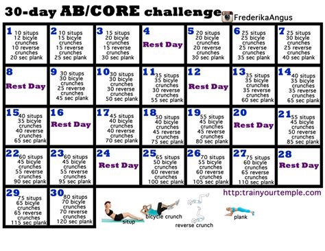 Get these effective alternative home workouts! 30 Day Core Challenge - Musely