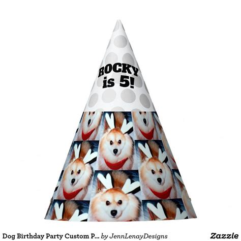 Dog Birthday Party Custom Photo Party Hat Zazzle Dog Birthday Party