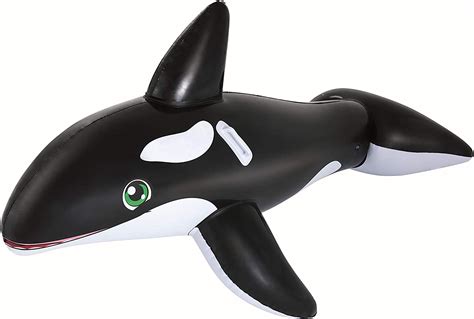 Bestway 41009 18 1 Inflatable Whale Pool Float Orca Ride On Black 80