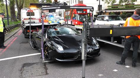 2 Ferraris Crashed Into Each Other In Central London Youtube