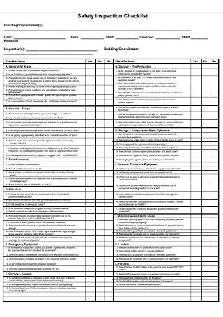 Safety Inspection Checklist Form