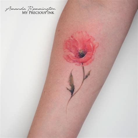 Freehand Watercolor Poppy Tattoo By Mentjuh On Deviantart