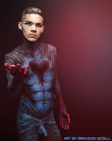 Male Body Paint Before And After
