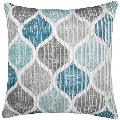 All orders are custom made and most ship worldwide within 24 hours. Hollis Throw Pillow, 18" x 18", Aqua/Teal/Grey | At Home