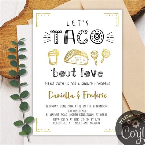 Lets Taco Bout Love Bridal Shower Invitation Editable Partyrainbow