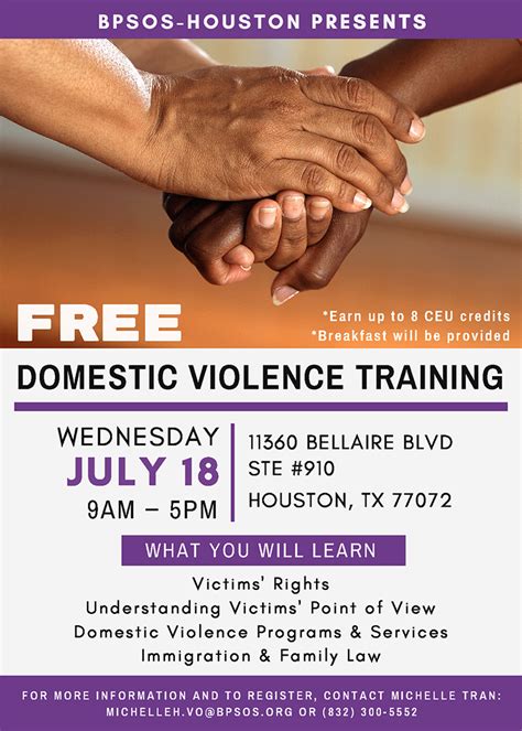 Free Domestic Violence Training July 18 International Management