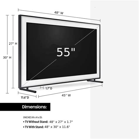 How Wide Is A 55 Inch Tv 55 Inch Tv Dimensions Splaitor 55 Inch