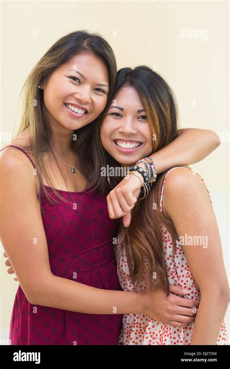 Portrait Of Two Women Smiling Hi Res Stock Photography And Images Alamy