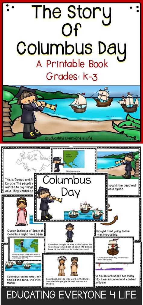 Columbus Day Math Task Cards Preschool Printable Books