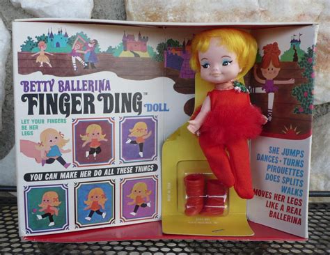 Vintage Remco Betty Ballerina Finger Ding Doll In Box 60s 1969